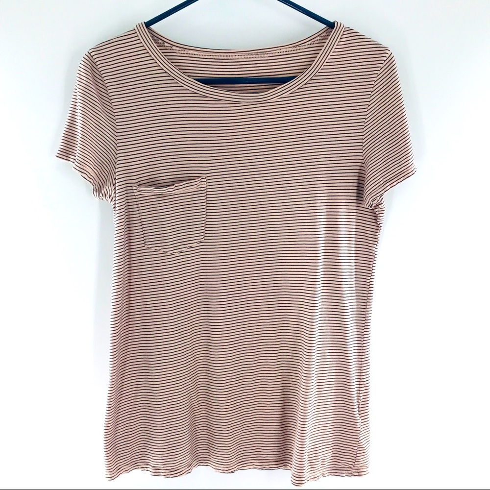 BUNDLE-2 Piece Groceries Striped Tees Cream & Navy